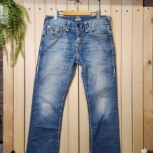 True Religion Men's Relaxed Jeans - Medium Blue Wash